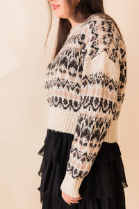 Rural Nordic Pattern Pullover Sweater