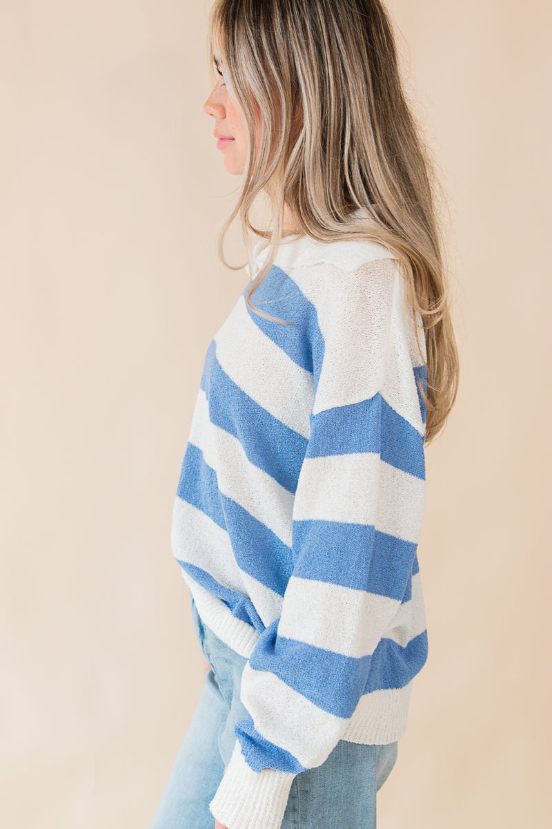 Lightweight Striped Sweater Top