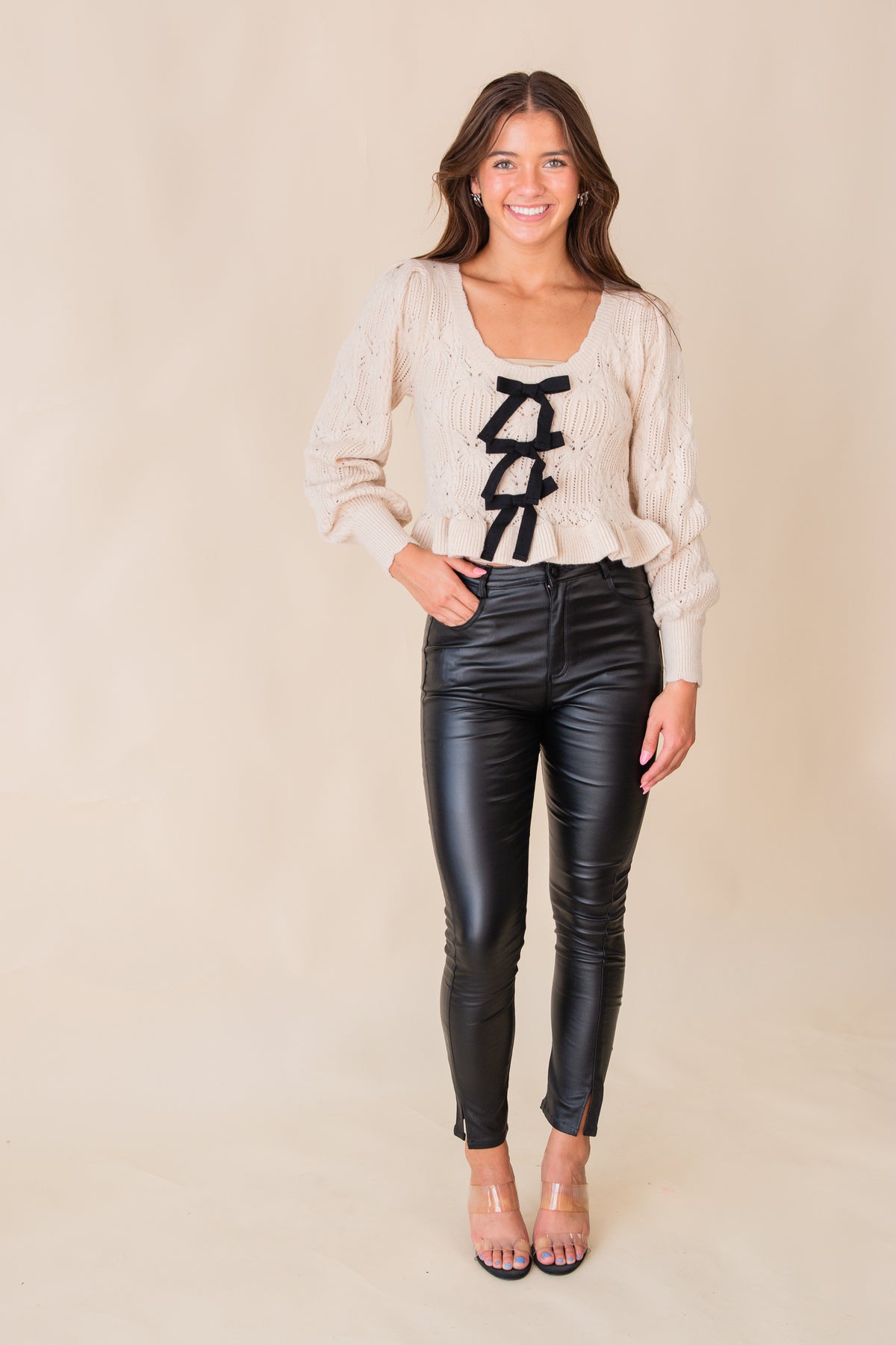 Girl on Top Coated Denim Stretch Pant