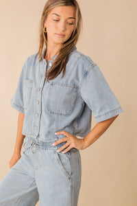 Sandra Cropped Denim Shirt