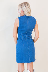 Liza Denim Sleeveless Bodycon Dress