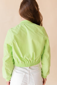 Clara Cropped Zip Up Bomber Jacket