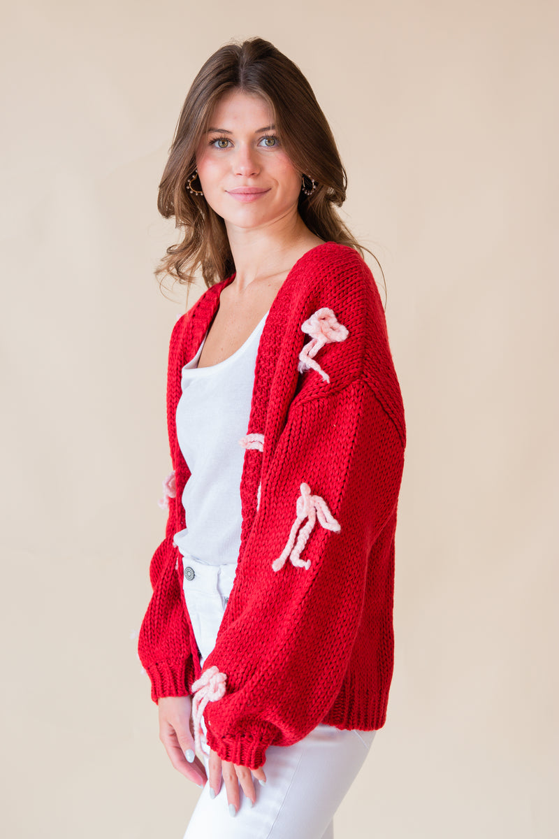 Candy Cane Chunky Knit Cardigan