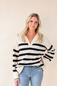 Amalie Striped Pullover