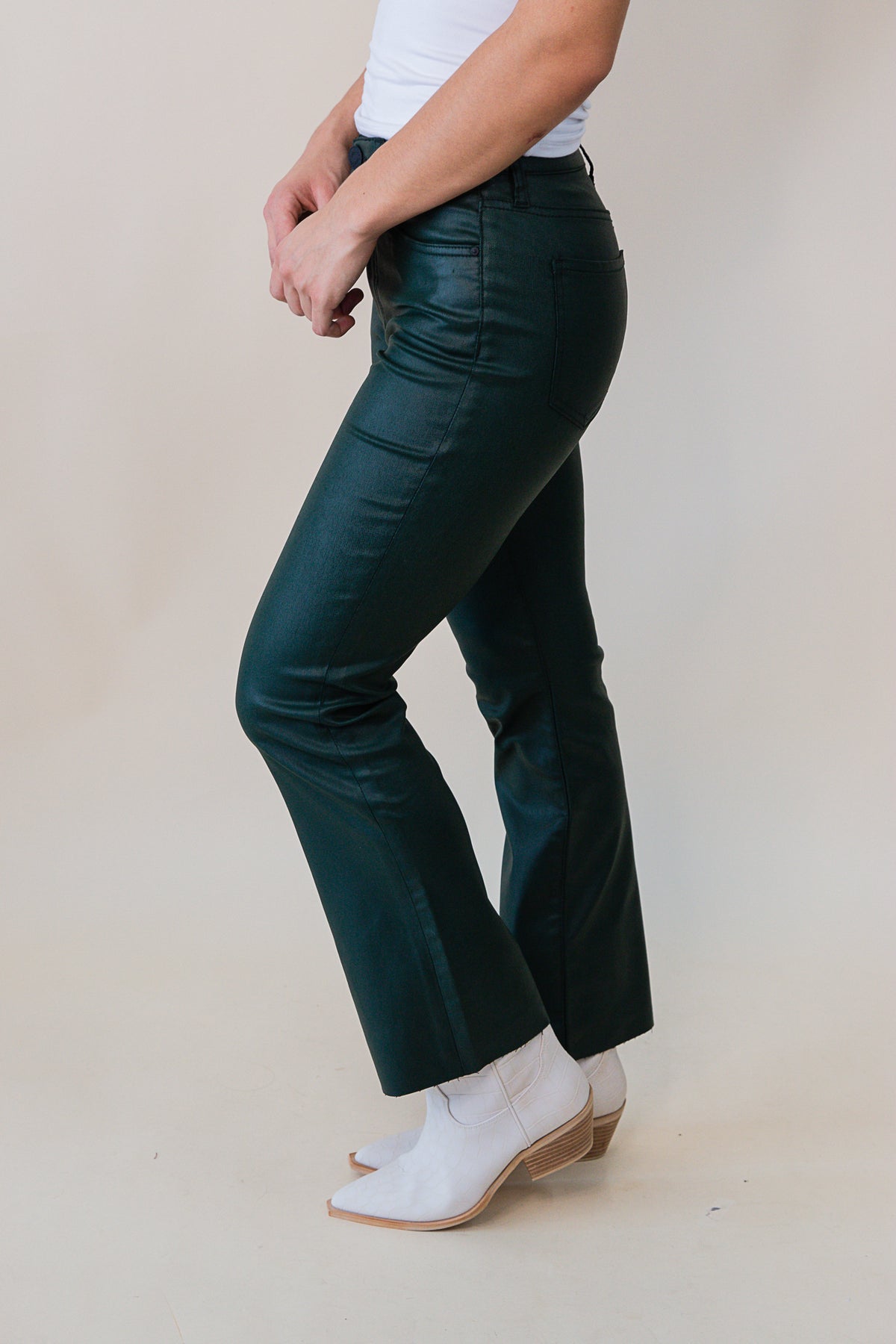 Kelsey High Rise Ankle Flare Raw Hem