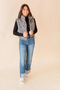 Leopard Print Puffer Vest