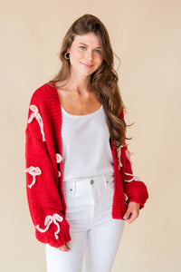 Candy Cane Chunky Knit Cardigan