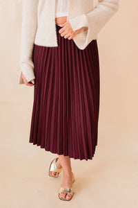 Silent Streets Pleated Midi Skirt