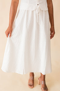 Sun Dream Eyelet Drawstring Maxi Skirt