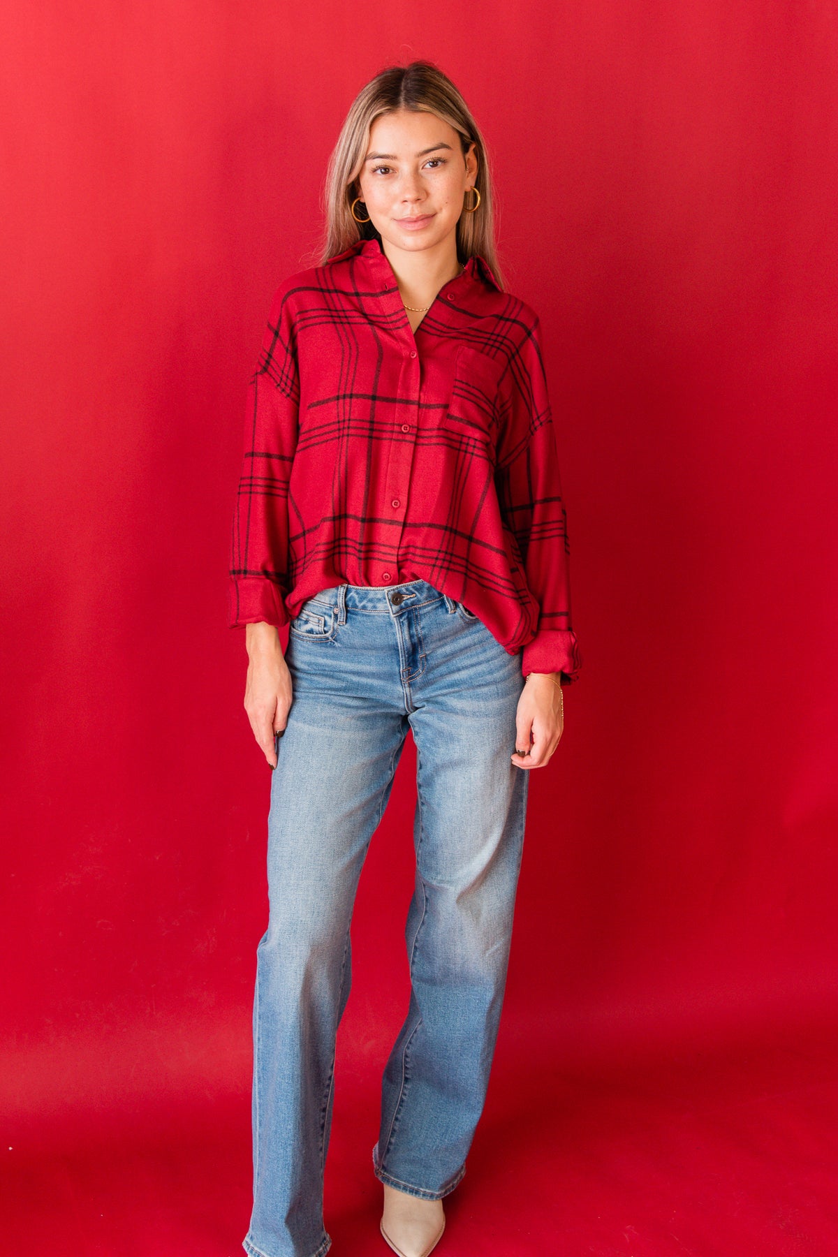 River Plaid Button Up