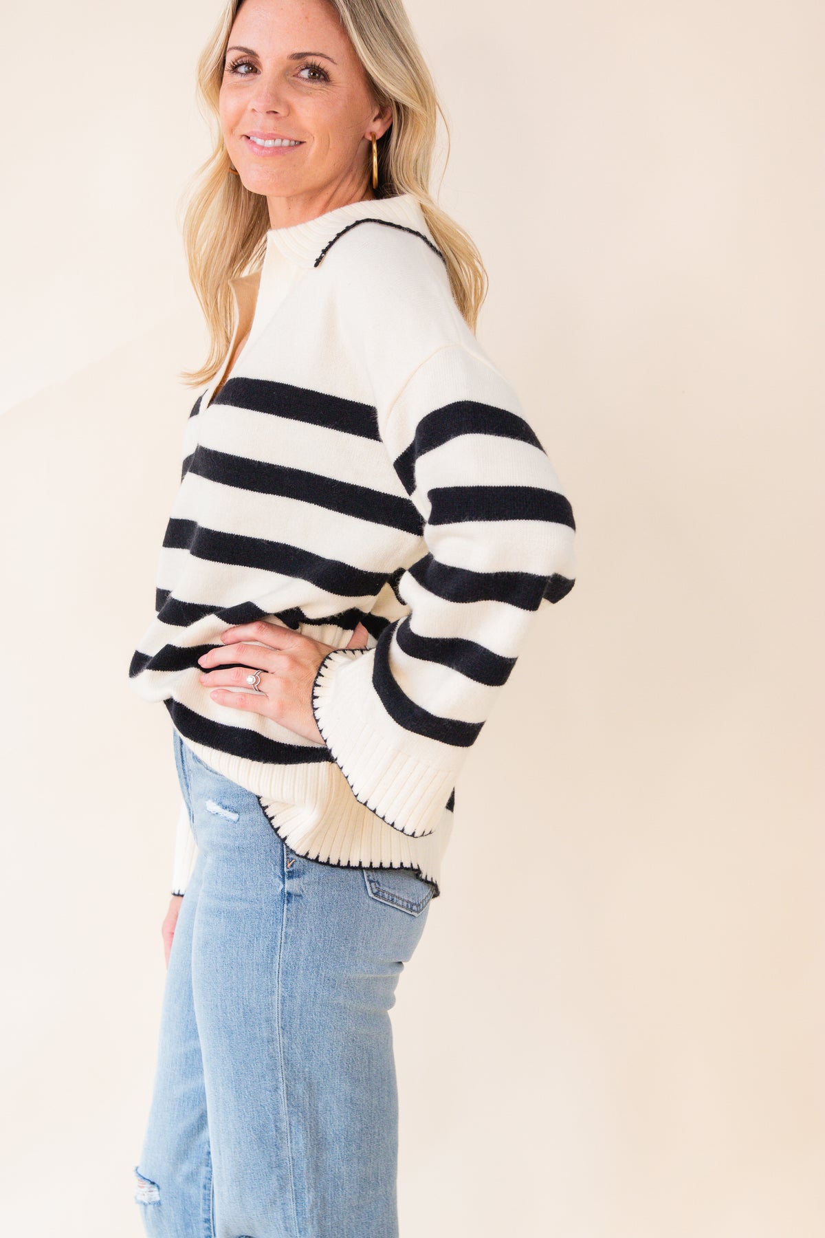 Amalie Striped Pullover