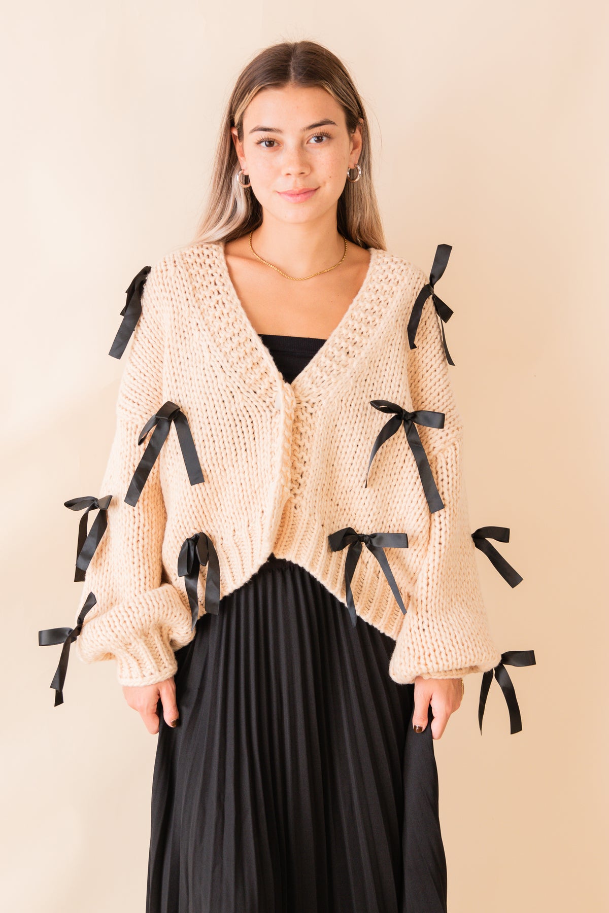 Bow Kissed Knit Cardigan