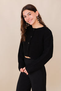 Odessa Waffle Stitch Button Front Cardigan