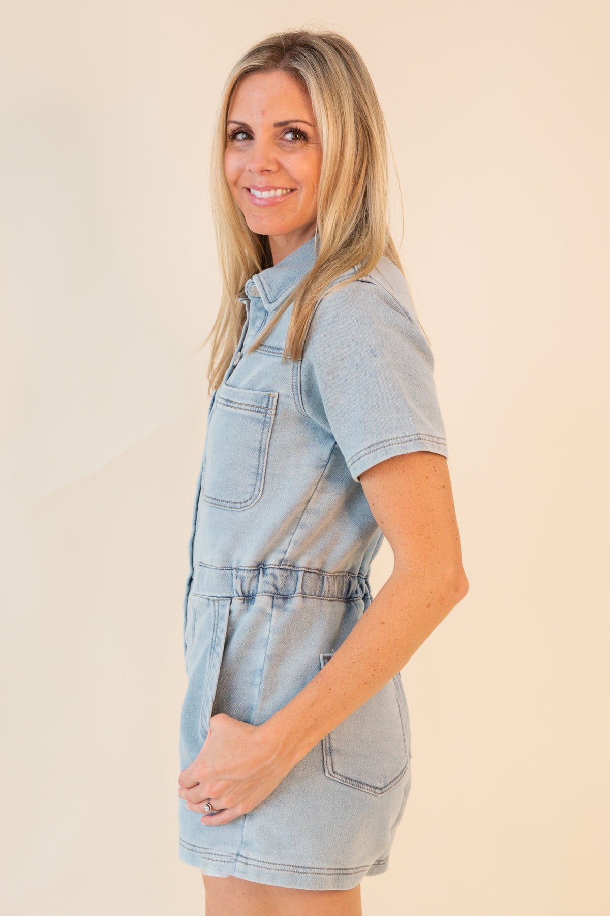 Elias Denim Romper