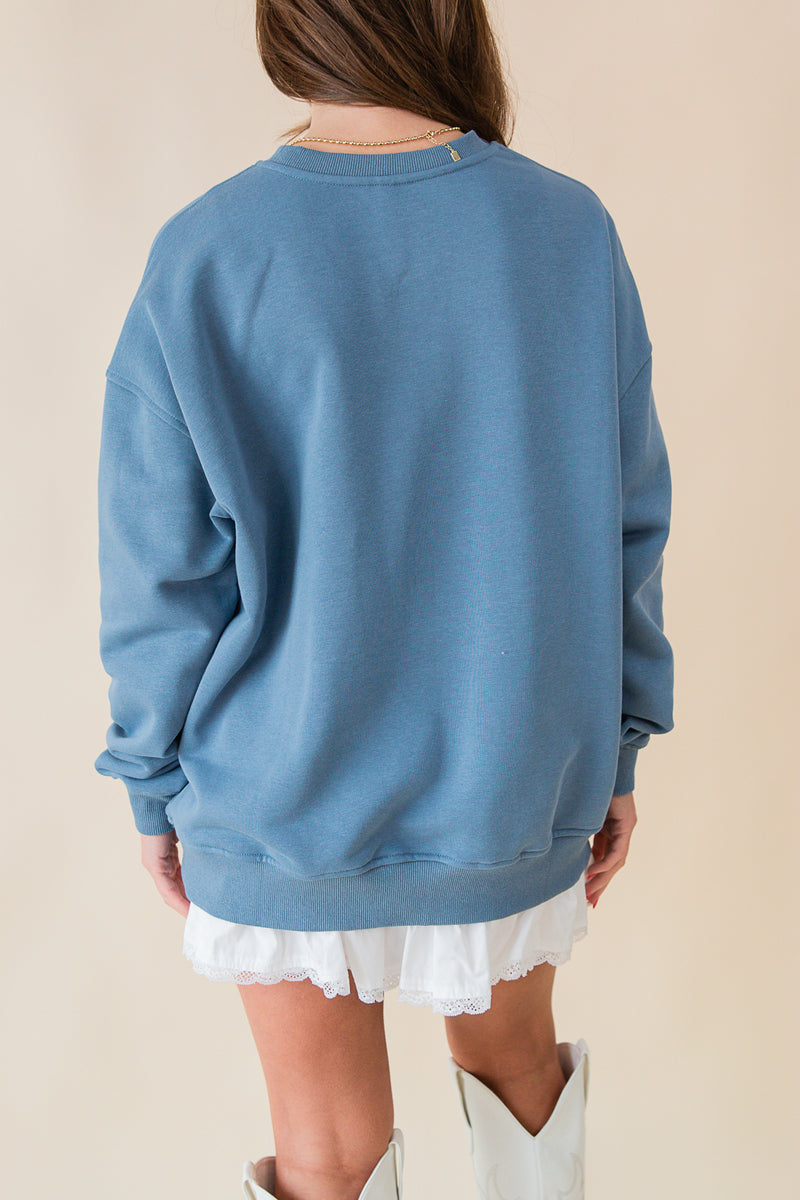 Oversized Flag Pullover Sweatshirt