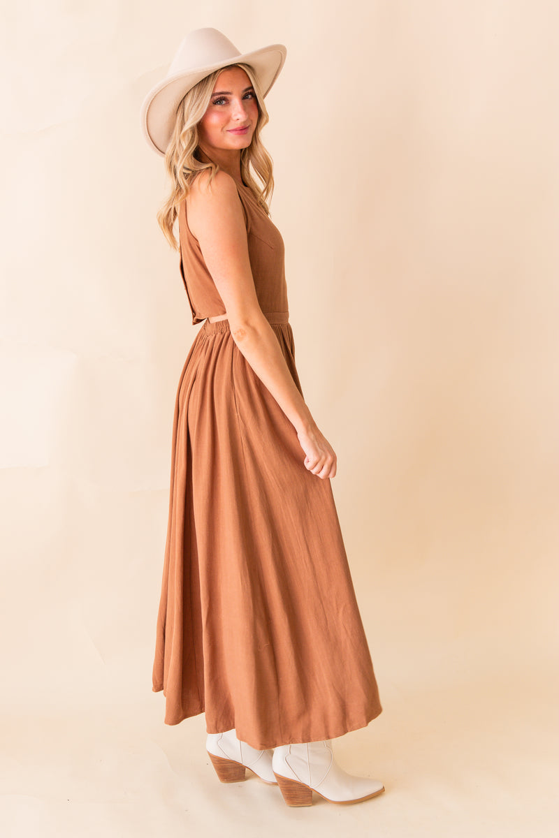 Sugarloaf Buttoned Back Midi Dress