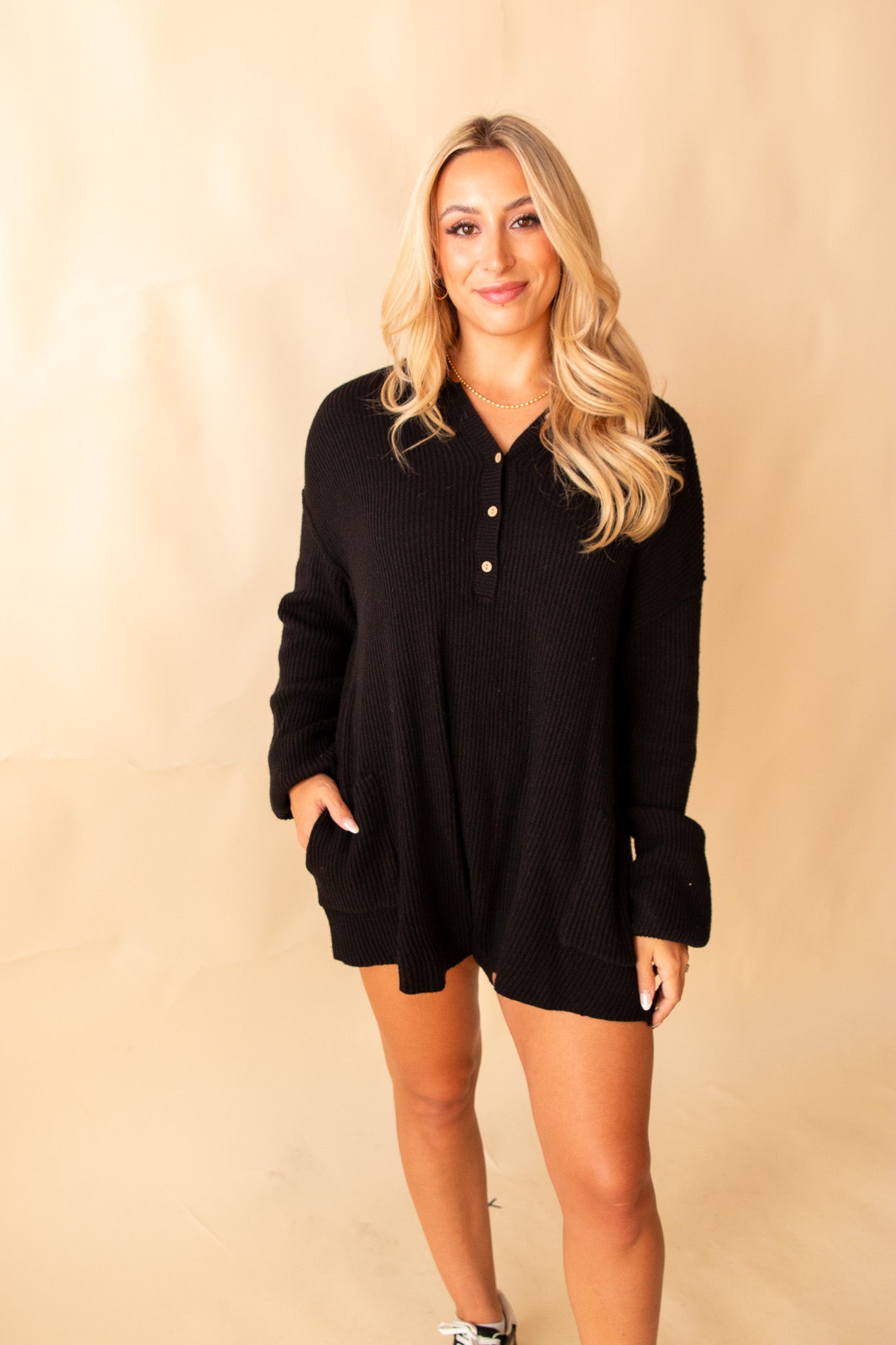 Long Sleeve Sweater Romper