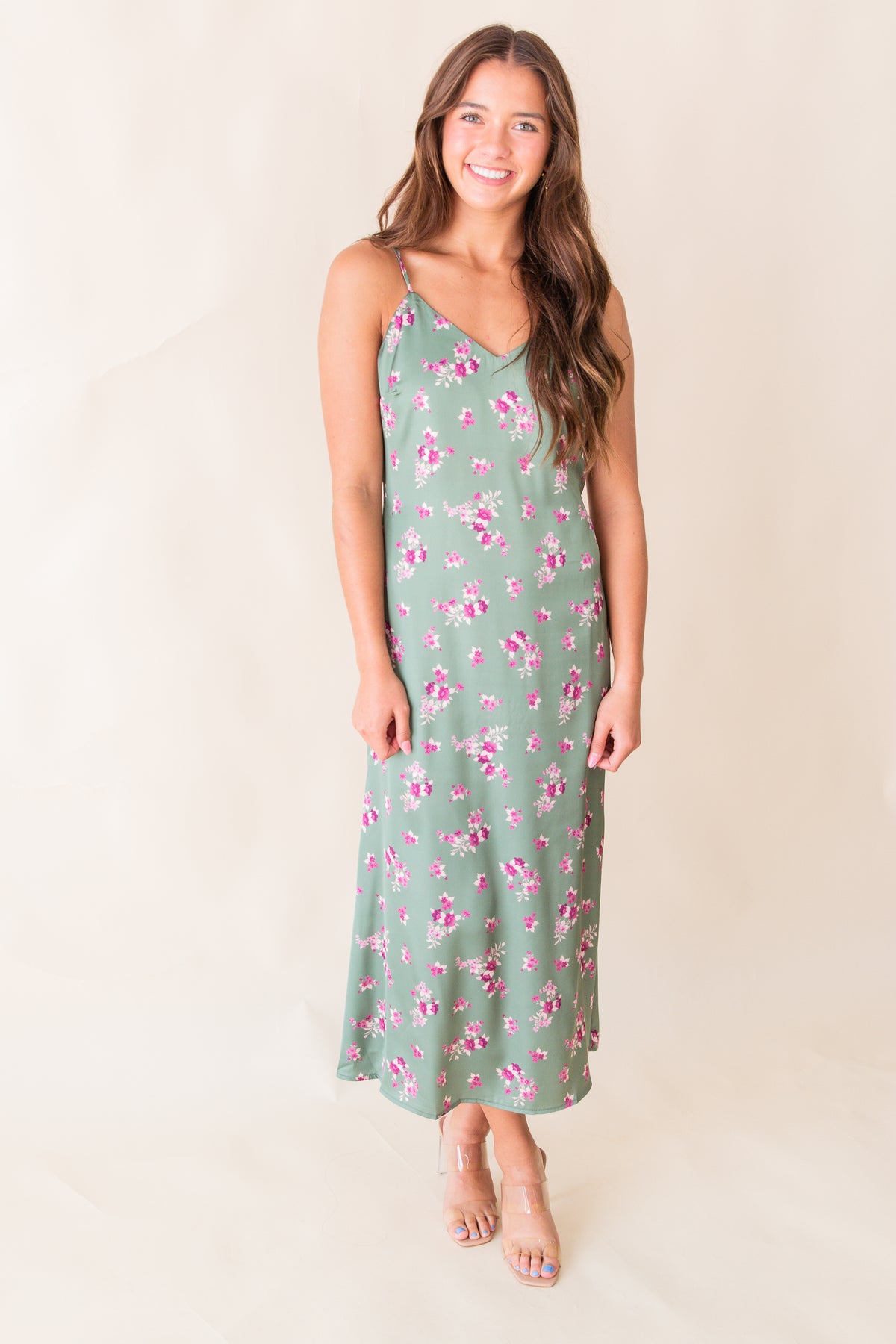 Hostess V-Neck Slip Maxi Dress