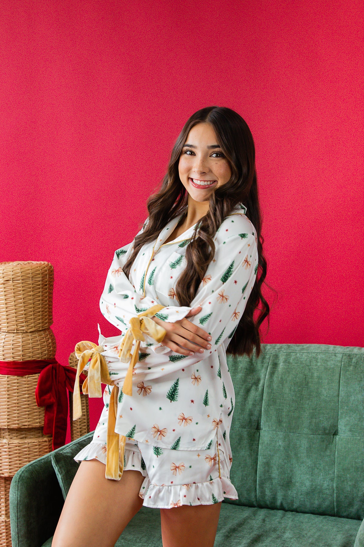 Christmas Tree Farm Satin PJ Set