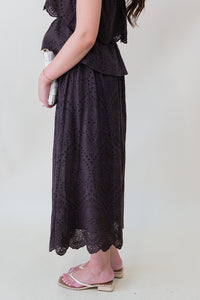 Double Vision Eyelet Midi Skirt