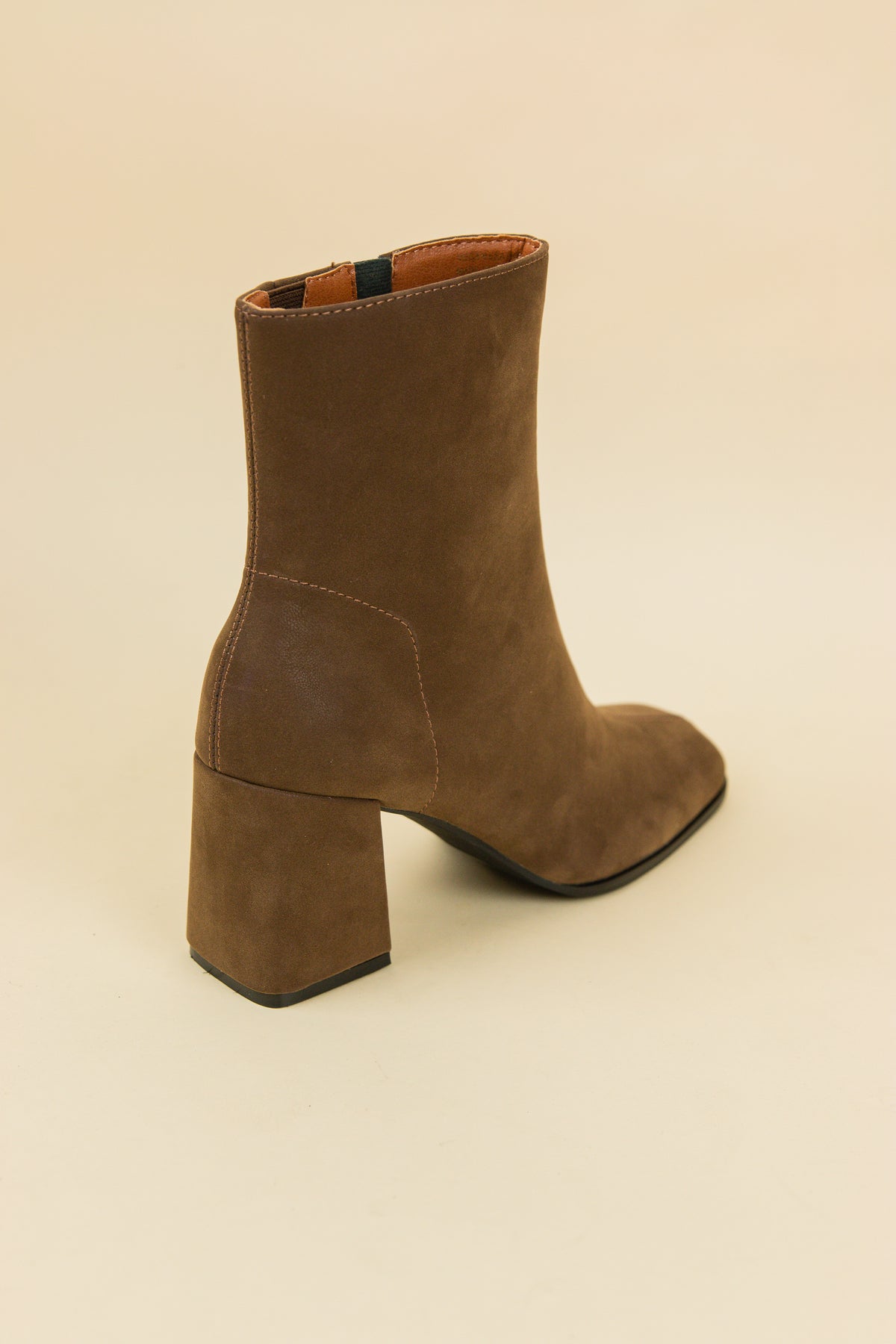 The Queens Suede Square Toe Bootie