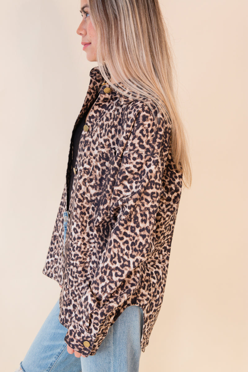 Leopard Print Work Jacket