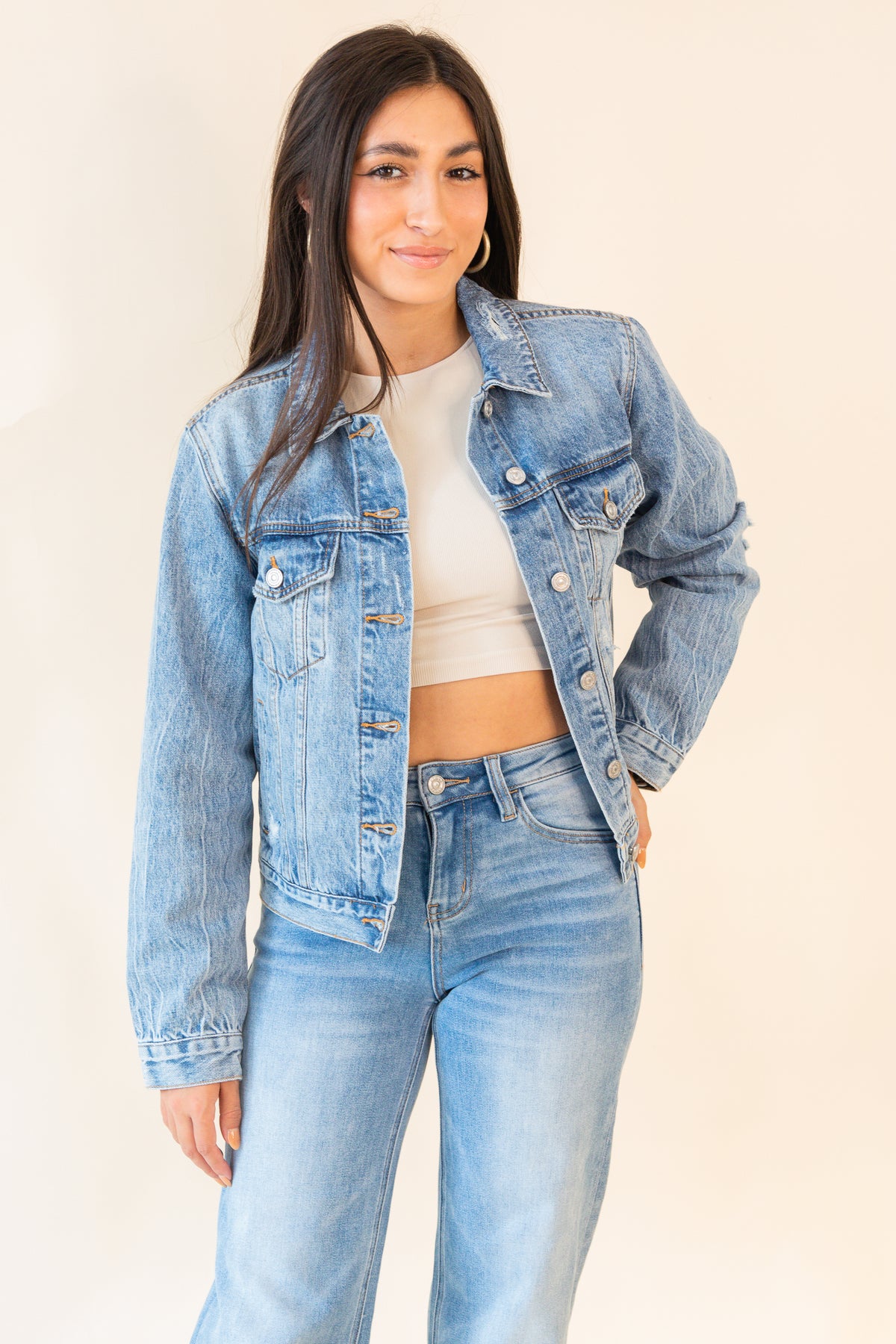 Juno Distressed Denim Jacket