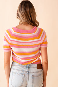 Shiloh Short Sleeve Stripe Sweater