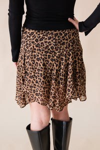 Be Fierce Leopard Flutter Mini Skirt