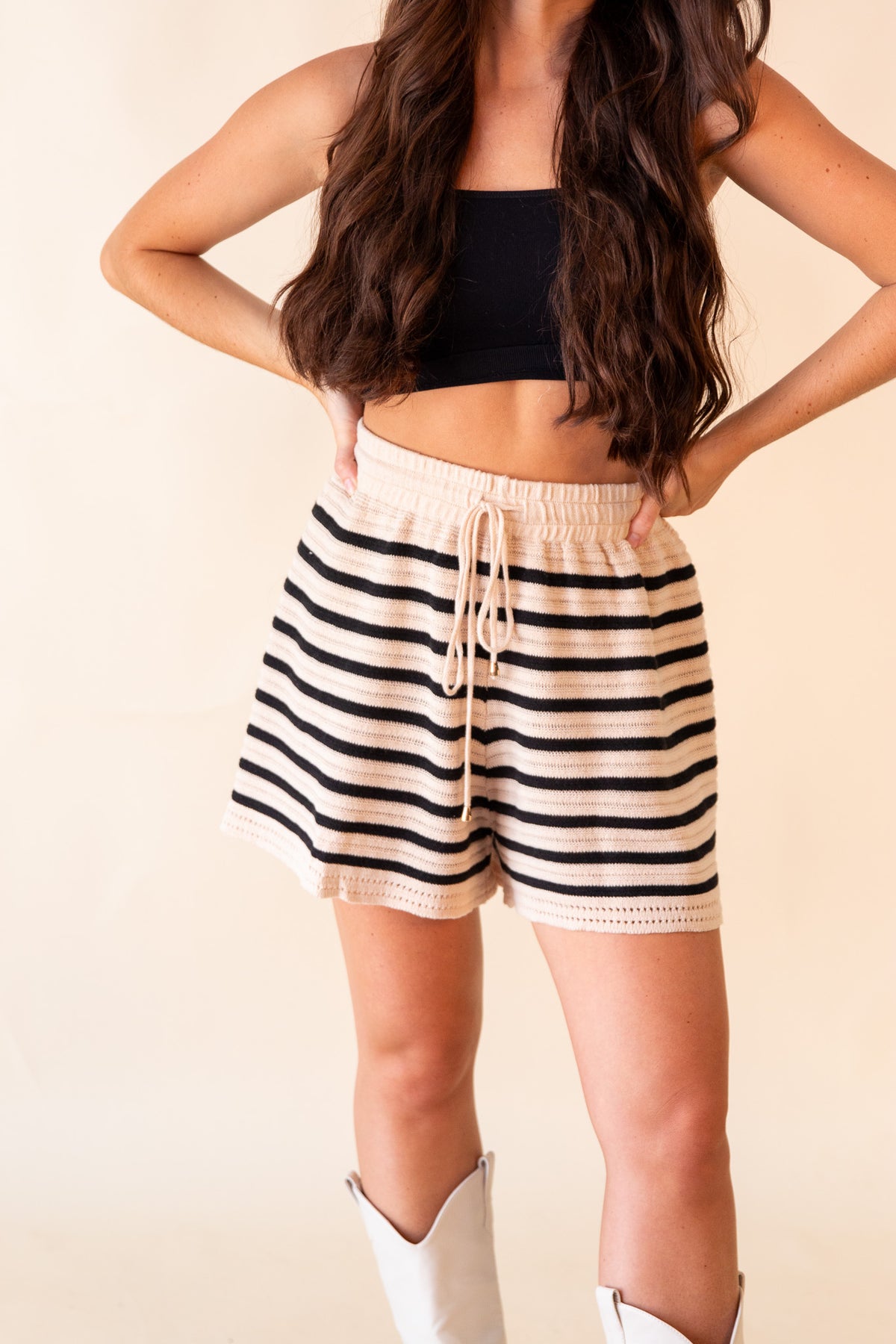 Alice Striped Sweater Shorts