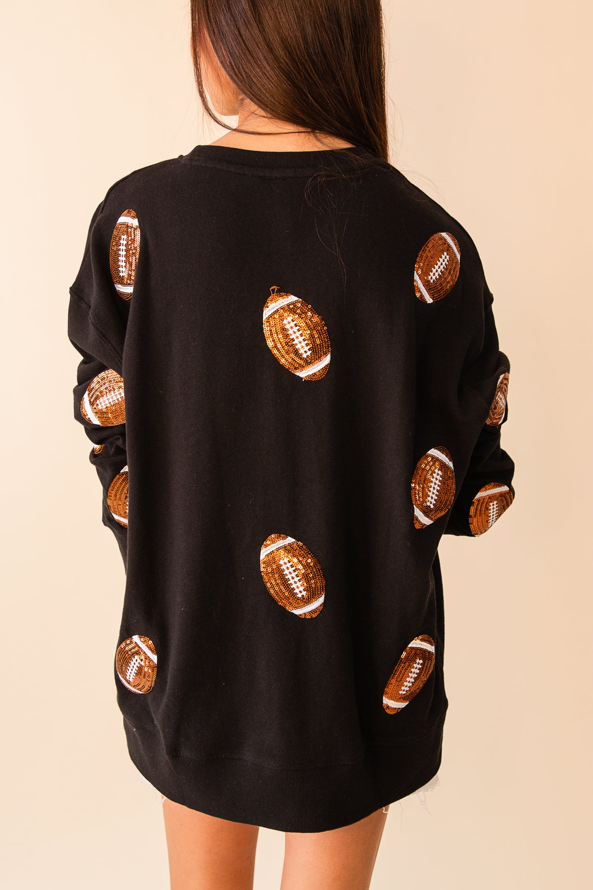 Sequin Football Classic Sweatshirt