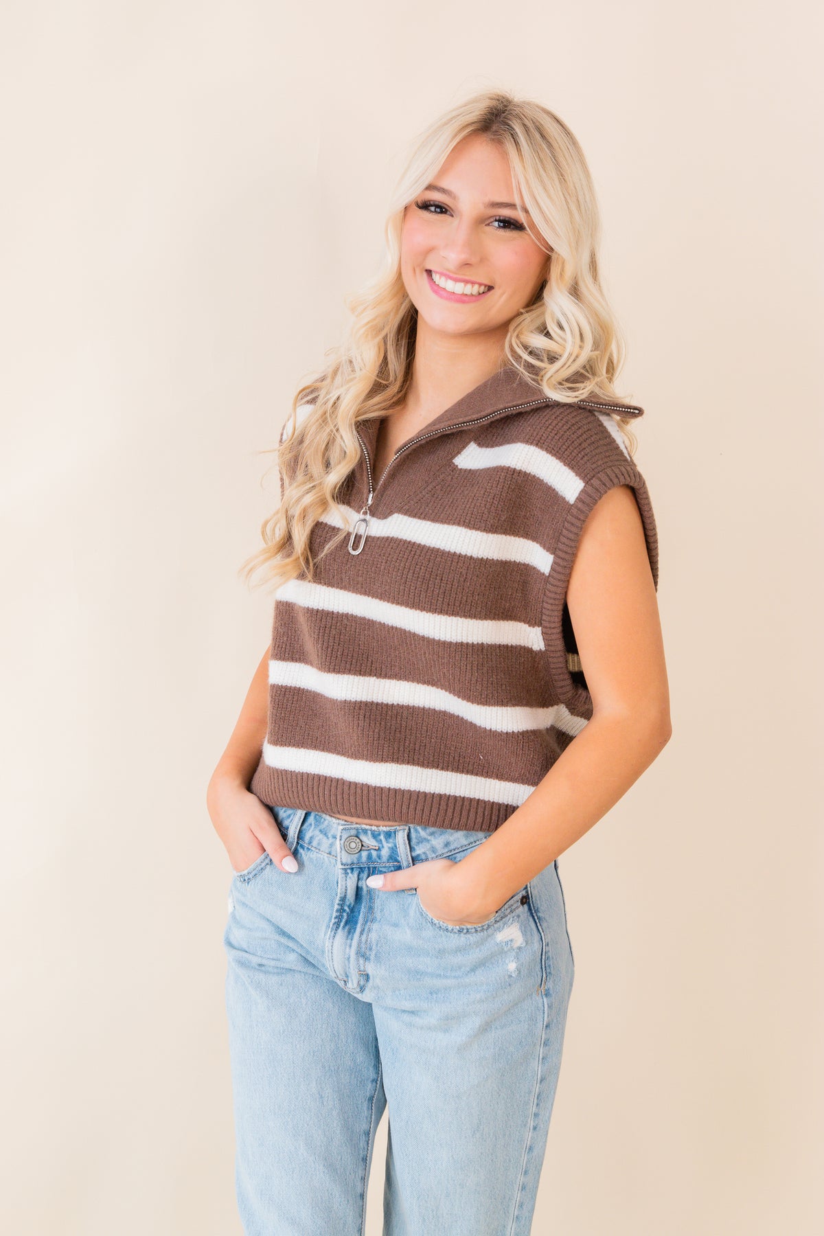 Amaya Striped Sleeveless Top