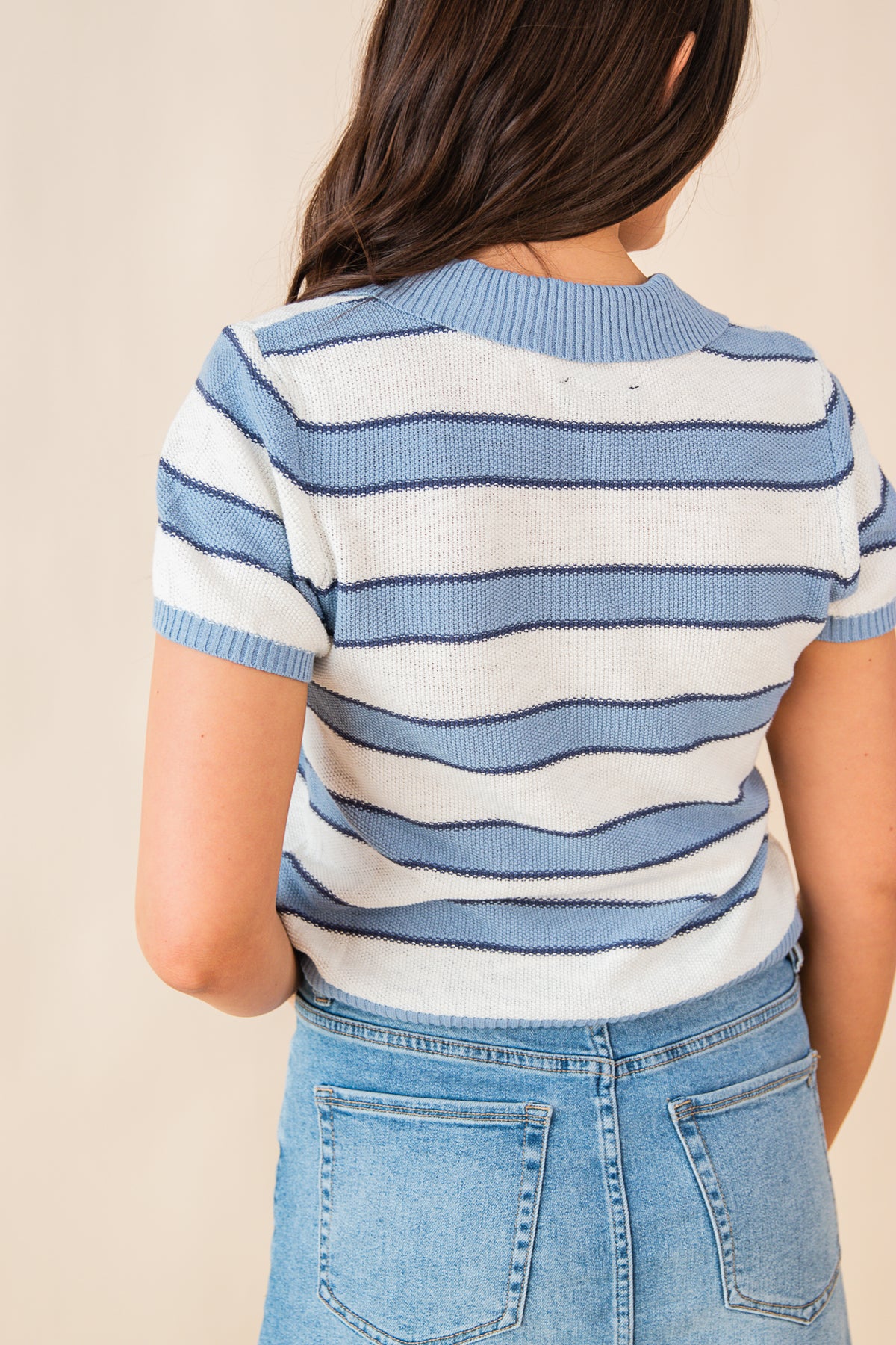 Maben Striped Polo Sweater