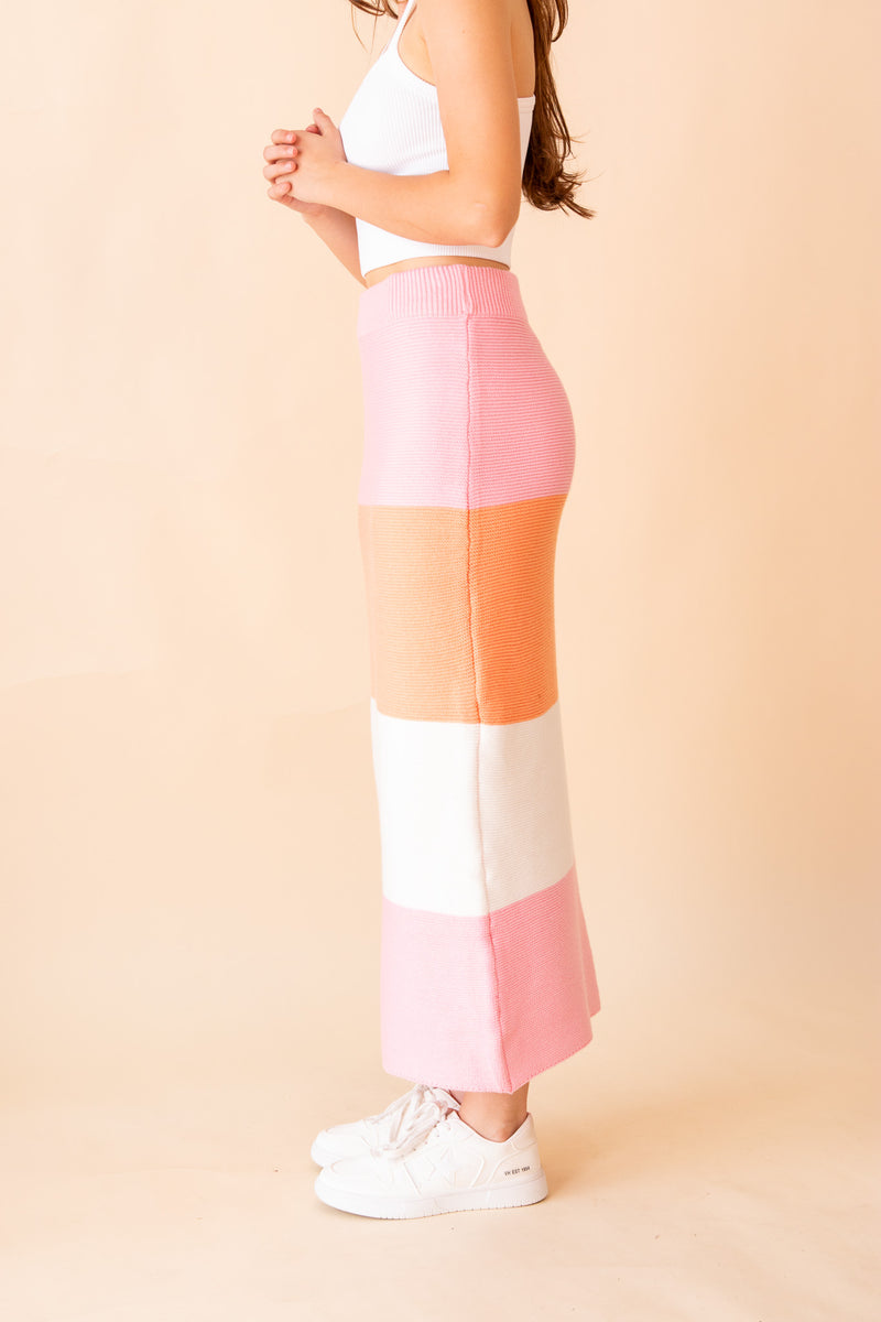 Color Block Sweat Skirt