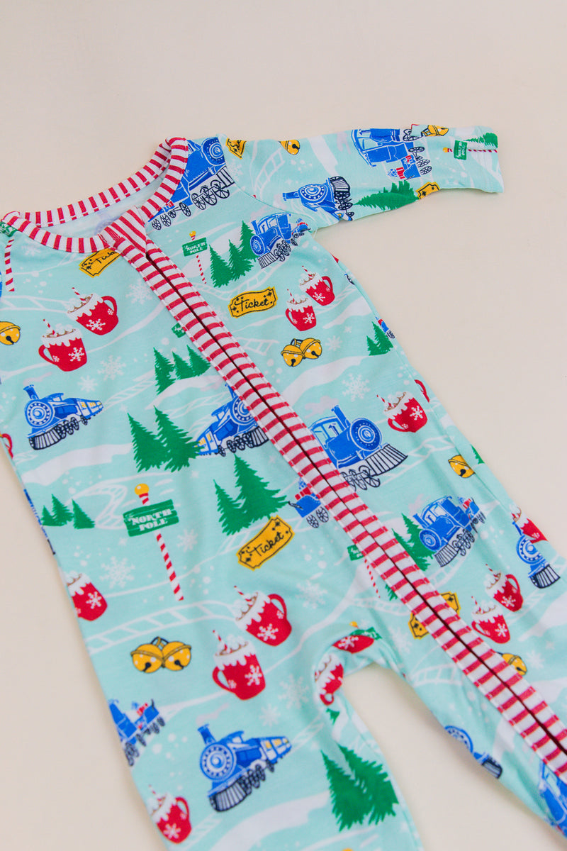 Snowy Train Tracks Pj Set