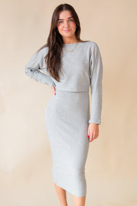 Take a Walk Ribbed Knit Top & Dress Set