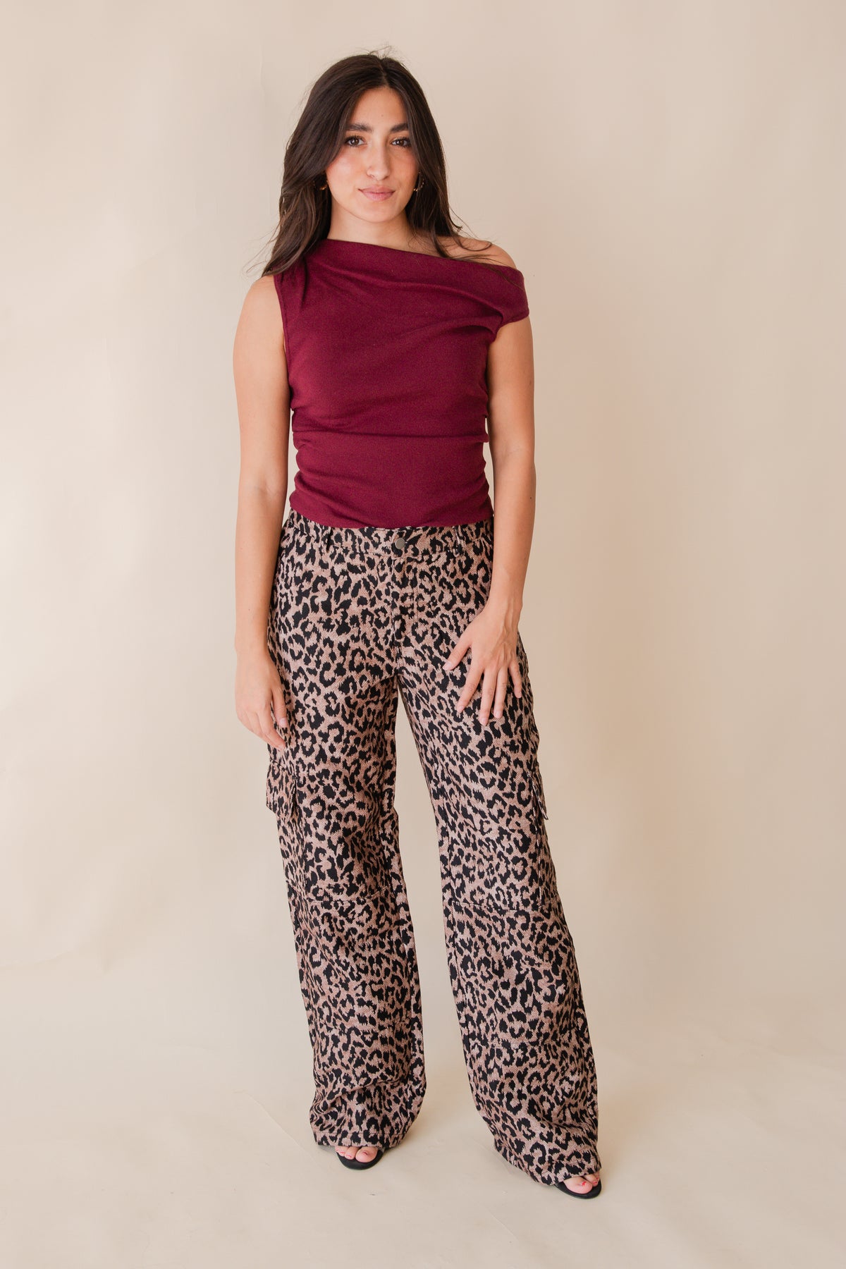 Get Wild Leopard Print Wide leg Cargo Pants