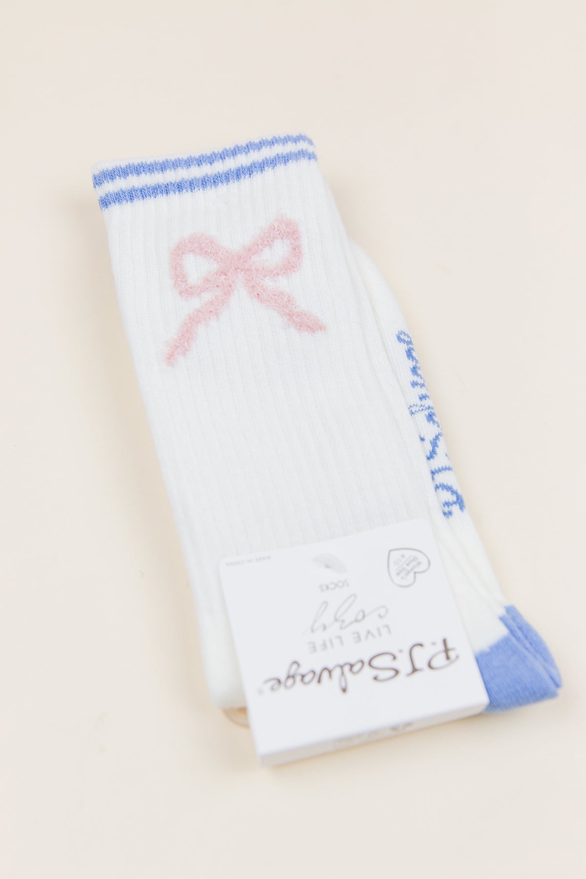 Bow Ribbed Crew Socks