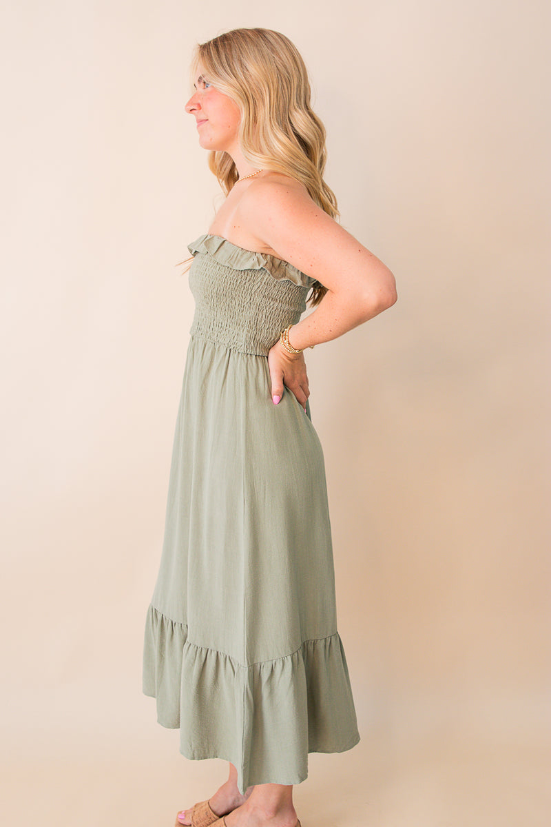 Sugarloaf Smocked Tube Midi
