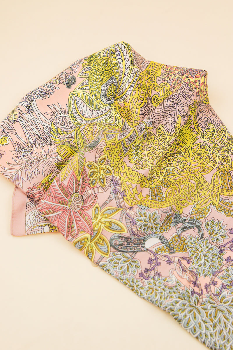 Scarvii Botanical Floral Square Scarf