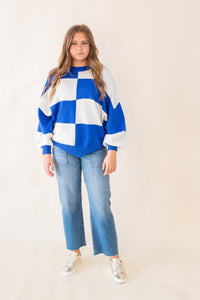 Best Behavior Checkered Sweater Top