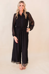 Gathering Button Up Jumpsuit