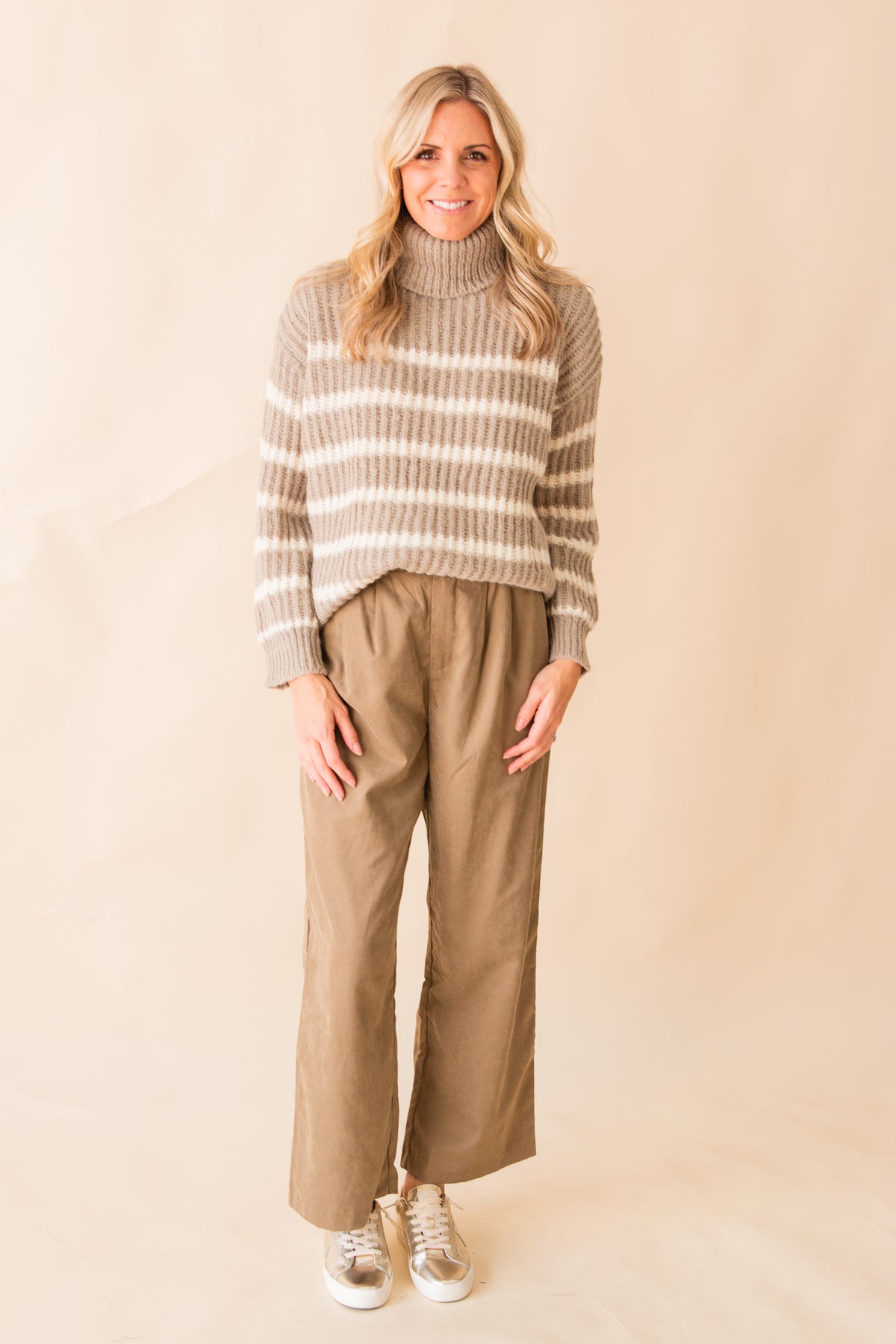 Olive Groves Front Pleat Trousers