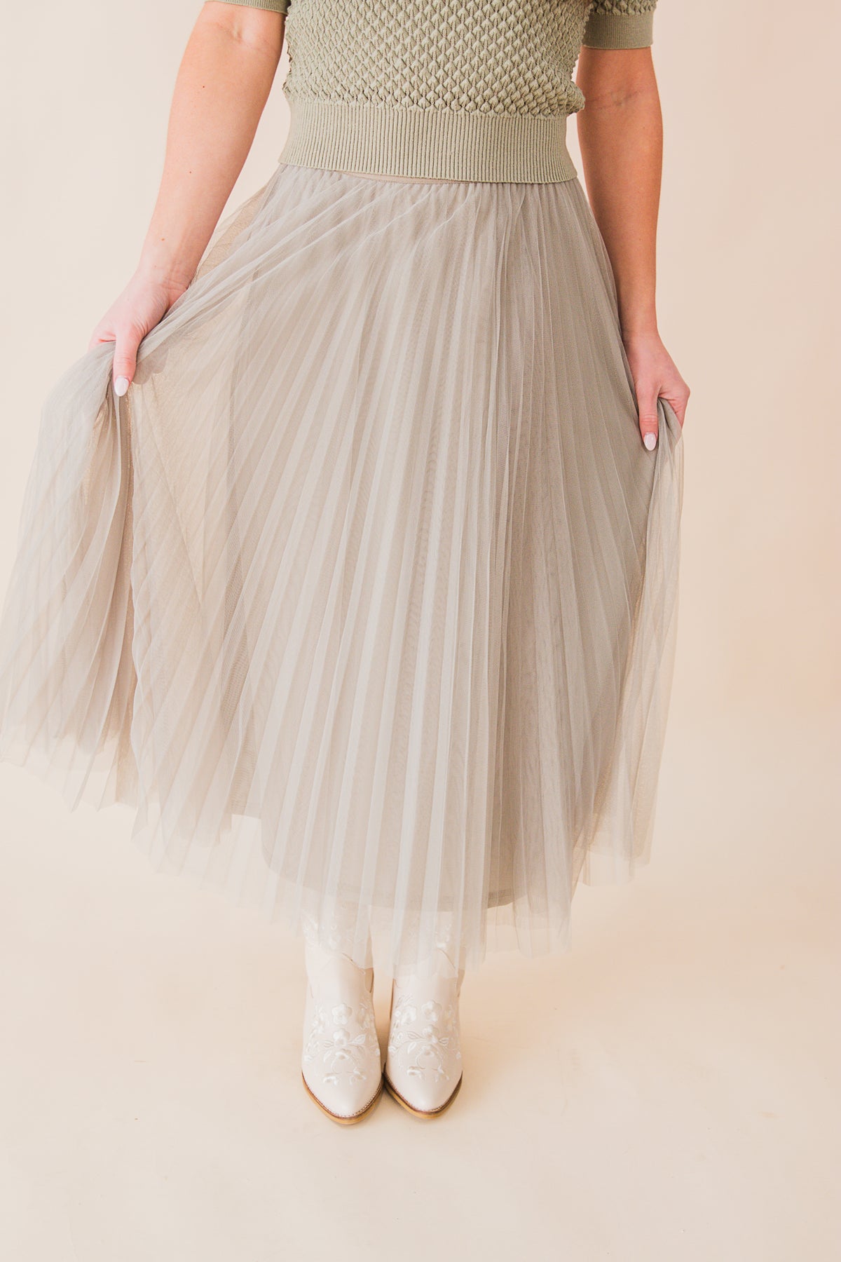 Sharlene Pleated Tulle Skirt