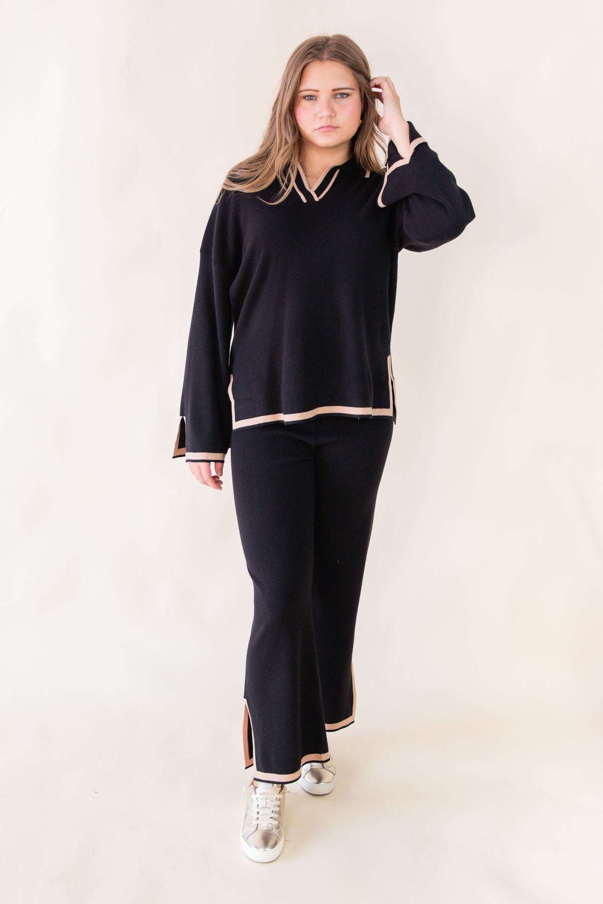 Veronica Sweater Pants w/ Side Slit