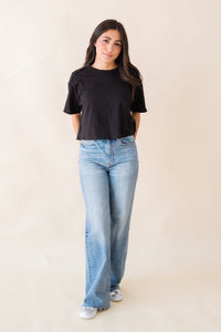 Cotton Short Sleeve Cropped Box Top