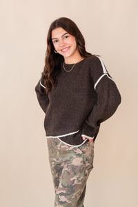 Juliet Contrast Detail Overlap Sweater