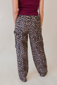 Get Wild Leopard Print Wide leg Cargo Pants