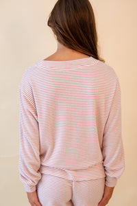 Stay Cozy Stripe LS Top