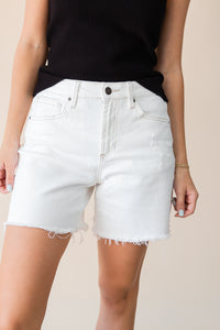 Melinda High Rise Frayed Hem Shorts